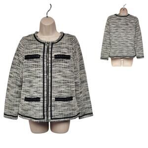 Cathy Daniels Women’s Black/White Silver Metallic Zip Jacket Size SP